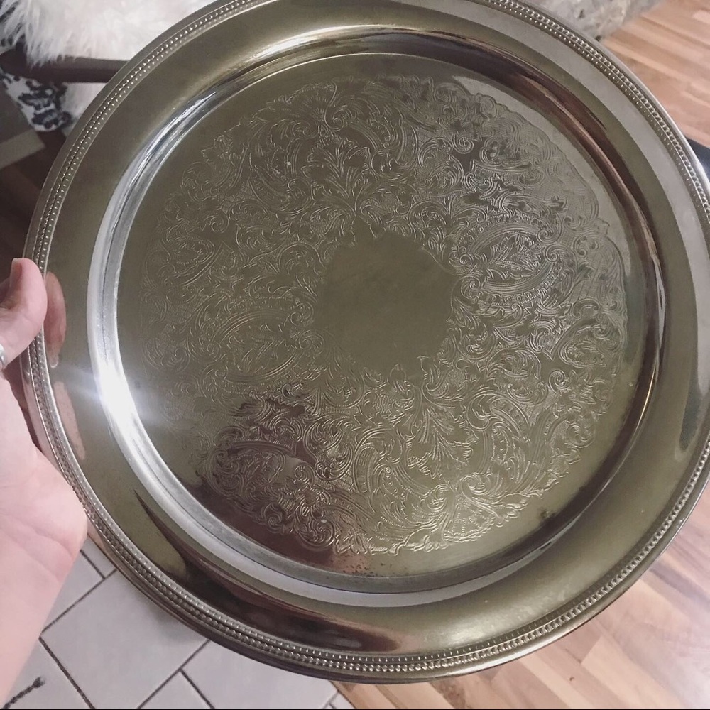 Oneida silver plated ornate tray